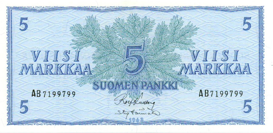 5 Markkaa 1963 AB7199799 kl.8